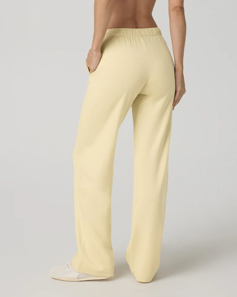 vuori Women's Halo Modern Straight Leg Pant in Lemon Snap Heather
