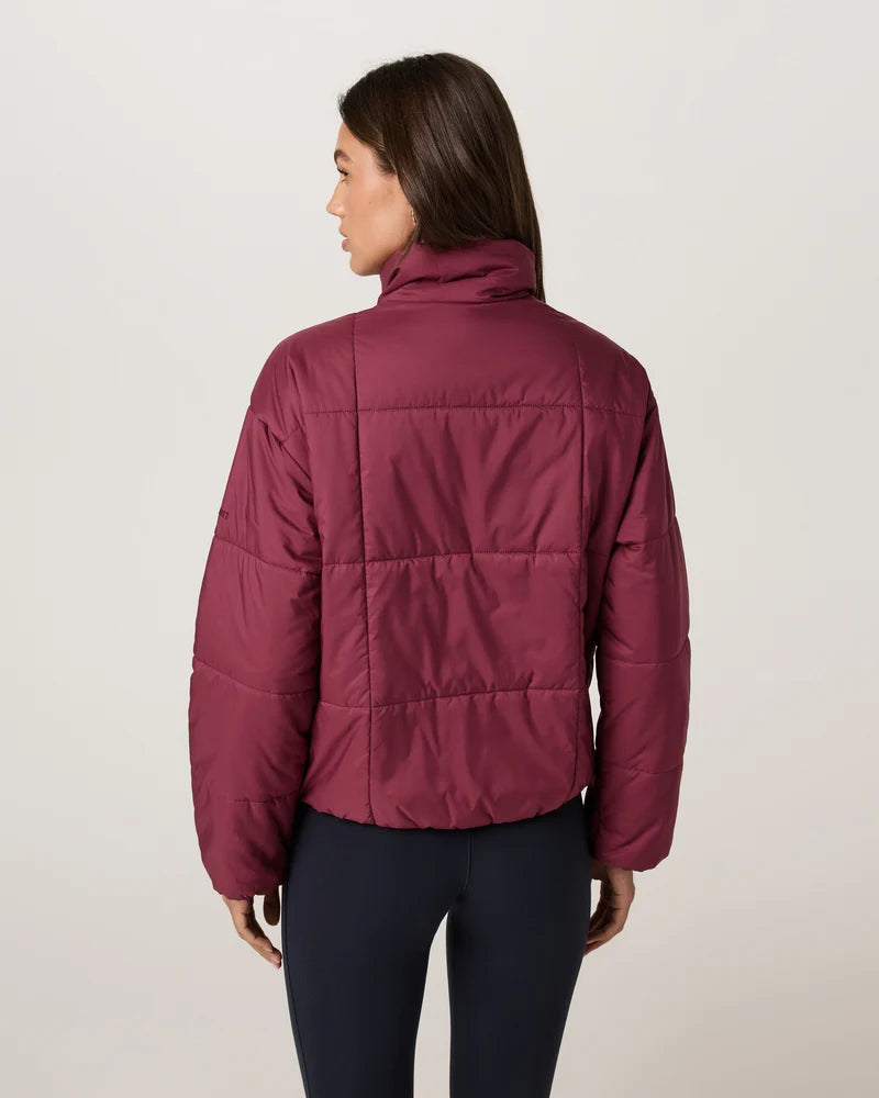 vuori Women's Canyon Insulated Sporty Jacket in Washed Cherry Noir