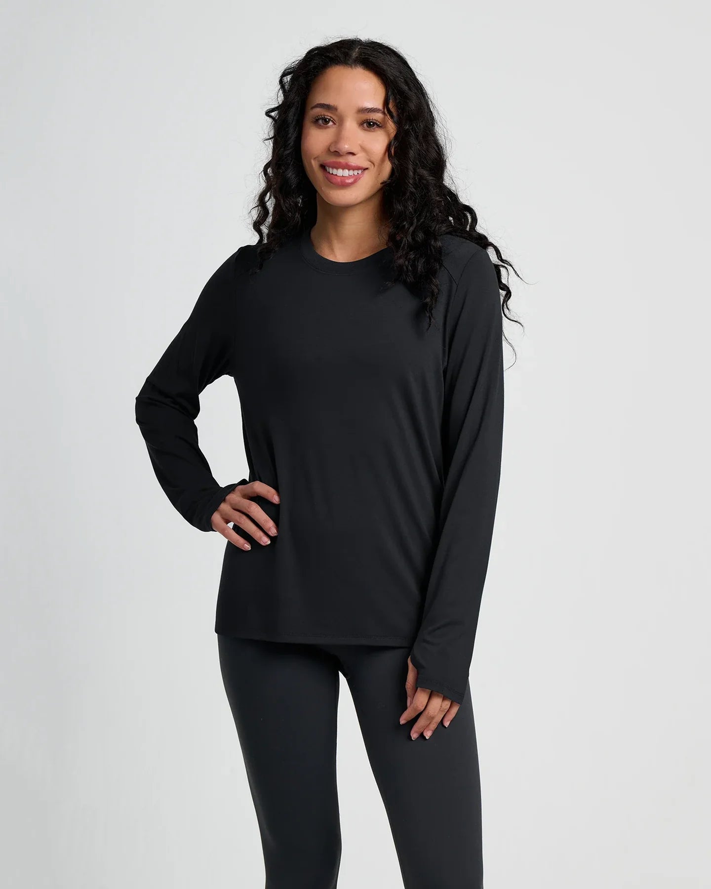 Free Fly Women's Bamboo Shade Long Sleeve II in Black