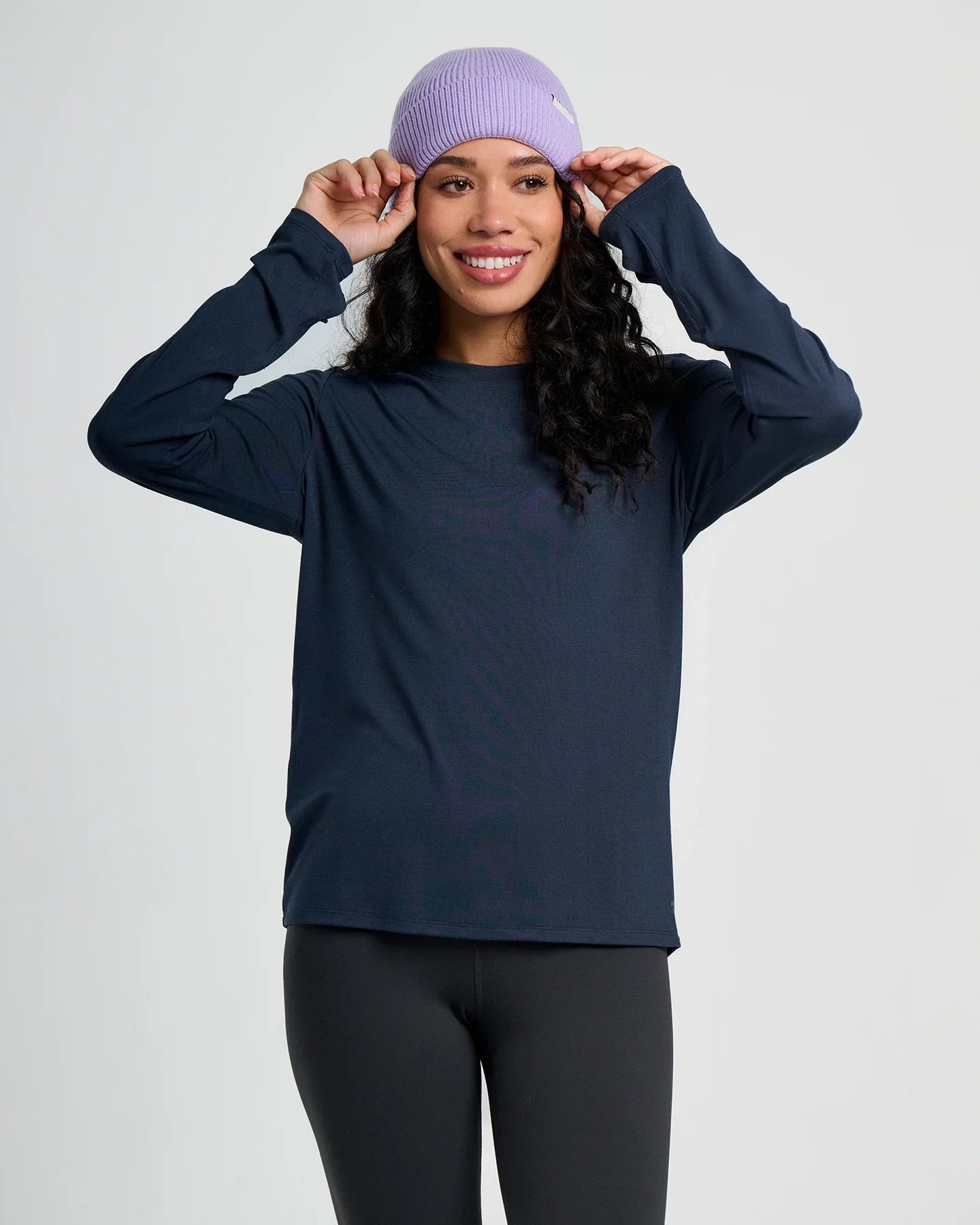 Free Fly Women's Bamboo Shade Long Sleeve II in Deep Navy