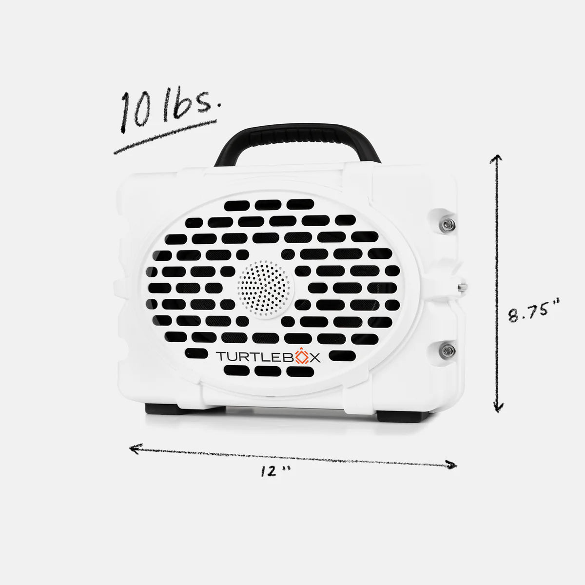 Turtlebox Outdoor Bluetooth Waterproof Gen 3 Portable Speaker in White/Black