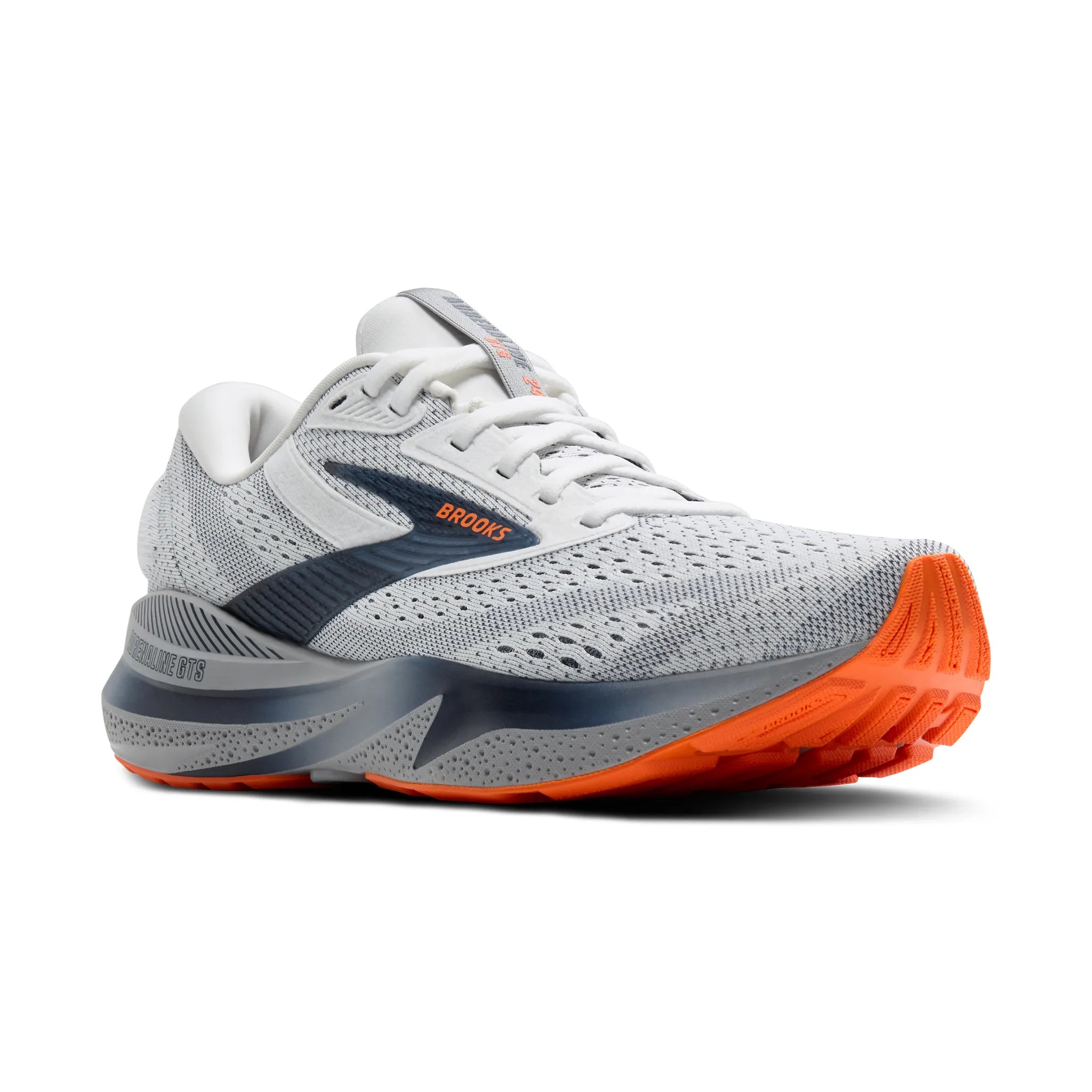 Men's Brooks Running Adrenaline GTS 24 Road Running Shoe in White/Peacoat/Alloy