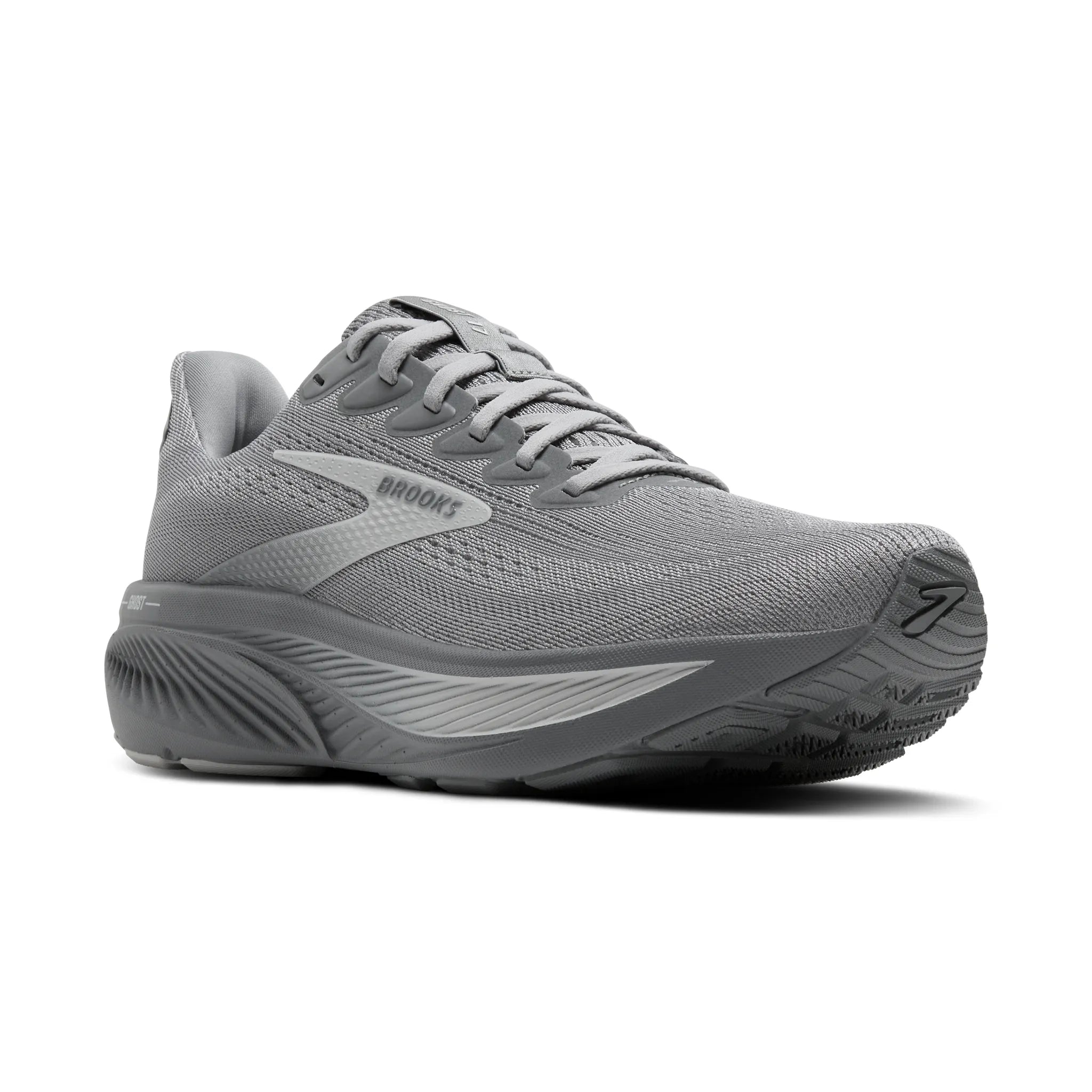 Men's Brooks Ghost 17 Road Running Shoe in Primer Gray/Oyster Mushroom