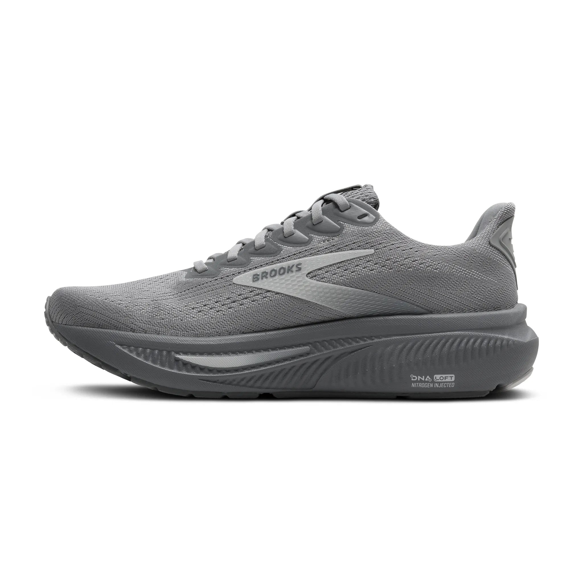 Men's Brooks Ghost 17 Road Running Shoe in Primer Gray/Oyster Mushroom