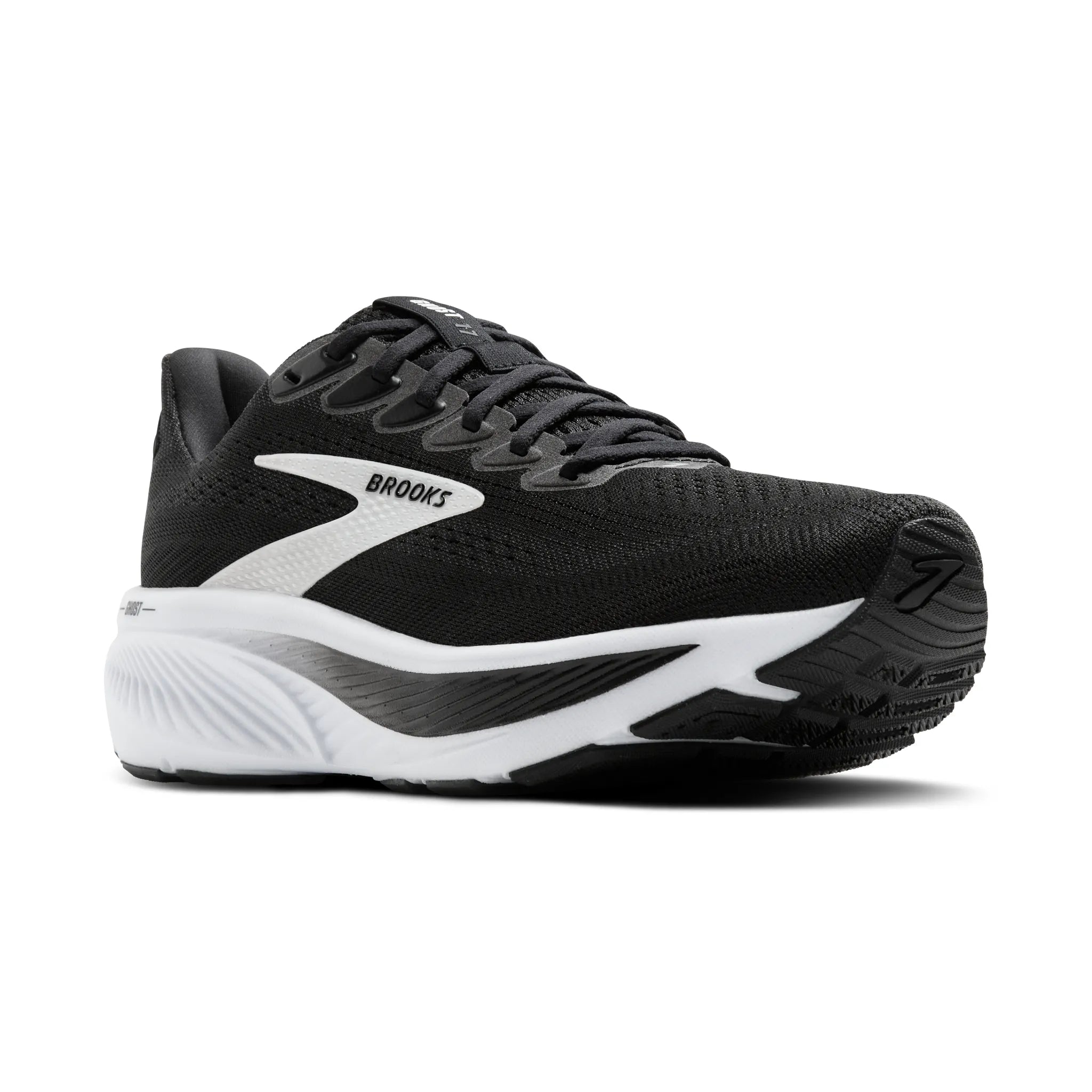 Men's Brooks Ghost 17 Road Running Shoe in Black/Grey/White