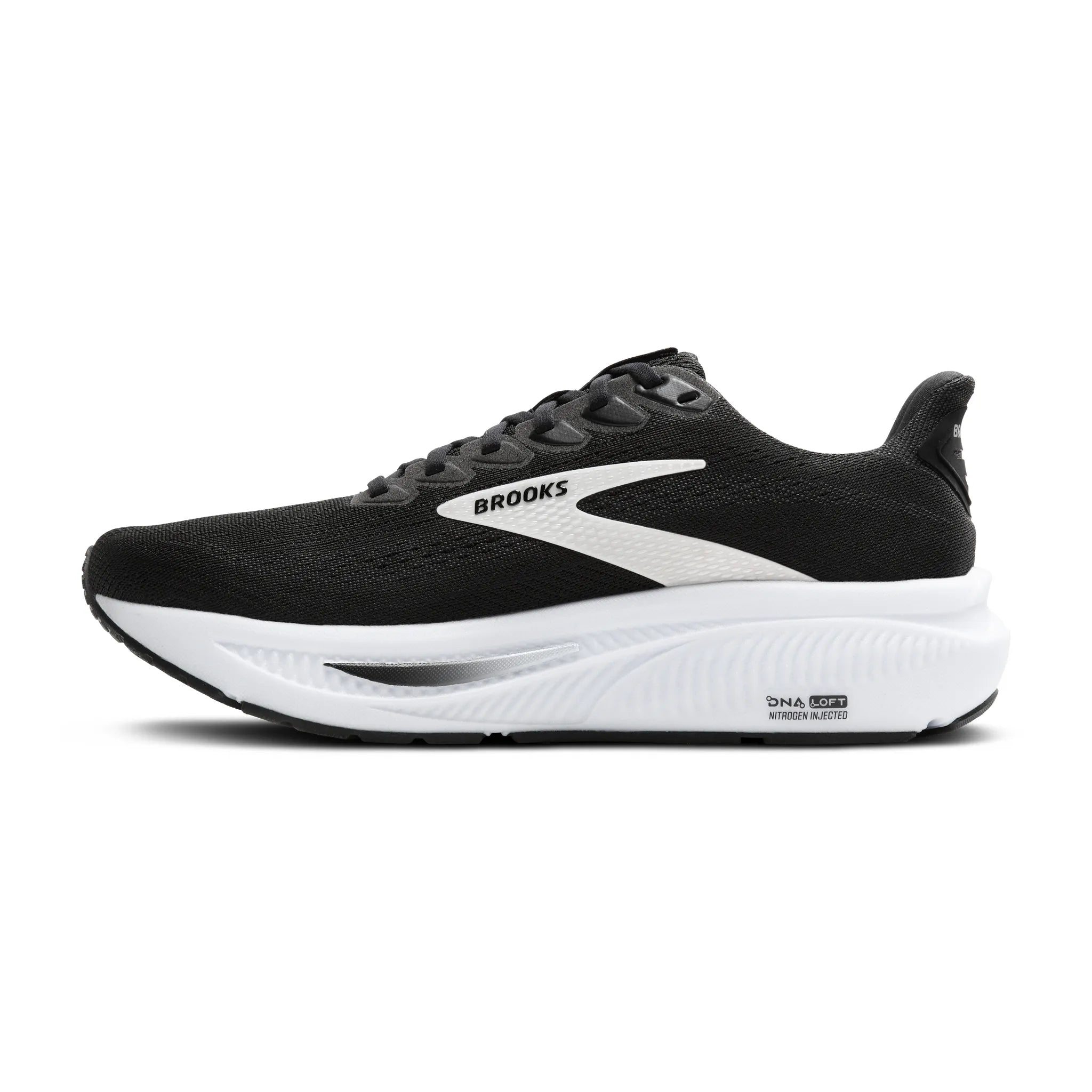Men's Brooks Ghost 17 Road Running Shoe in Black/Grey/White