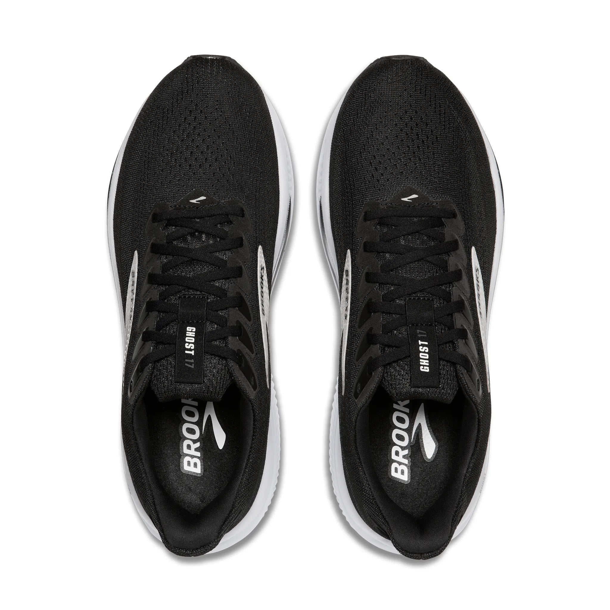 Men's Brooks Ghost 17 Road Running Shoe in Black/Grey/White