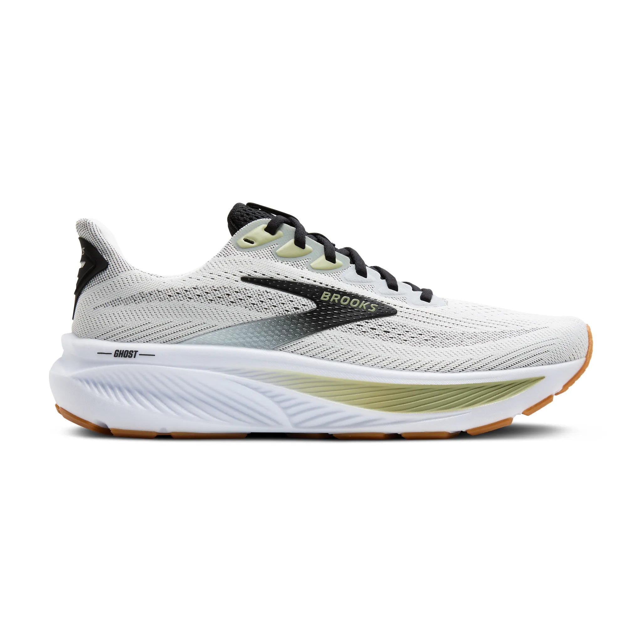 Men's Brooks Ghost 17 Road Running Shoe in White/Black/Tea
