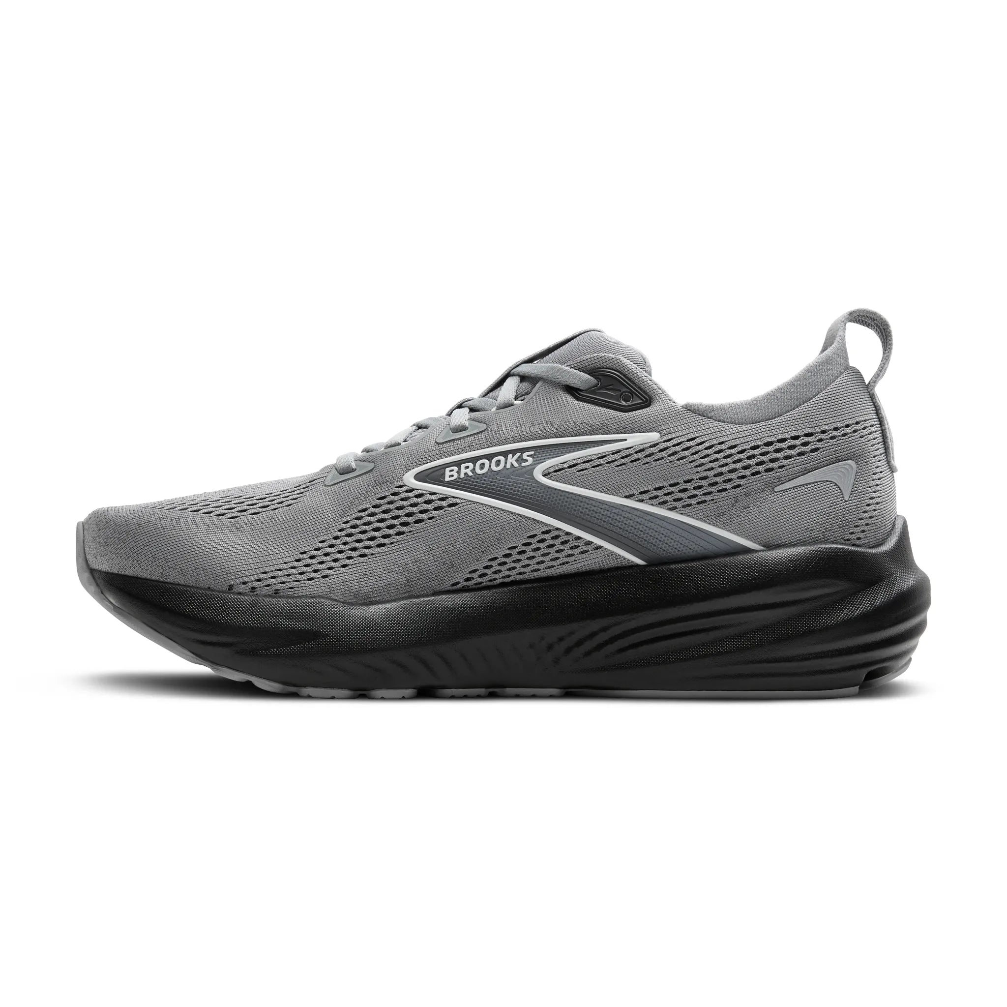 Men's Brooks Glycerin 22 Road Running Shoe in Primer Gray/Ebony/Bluewash