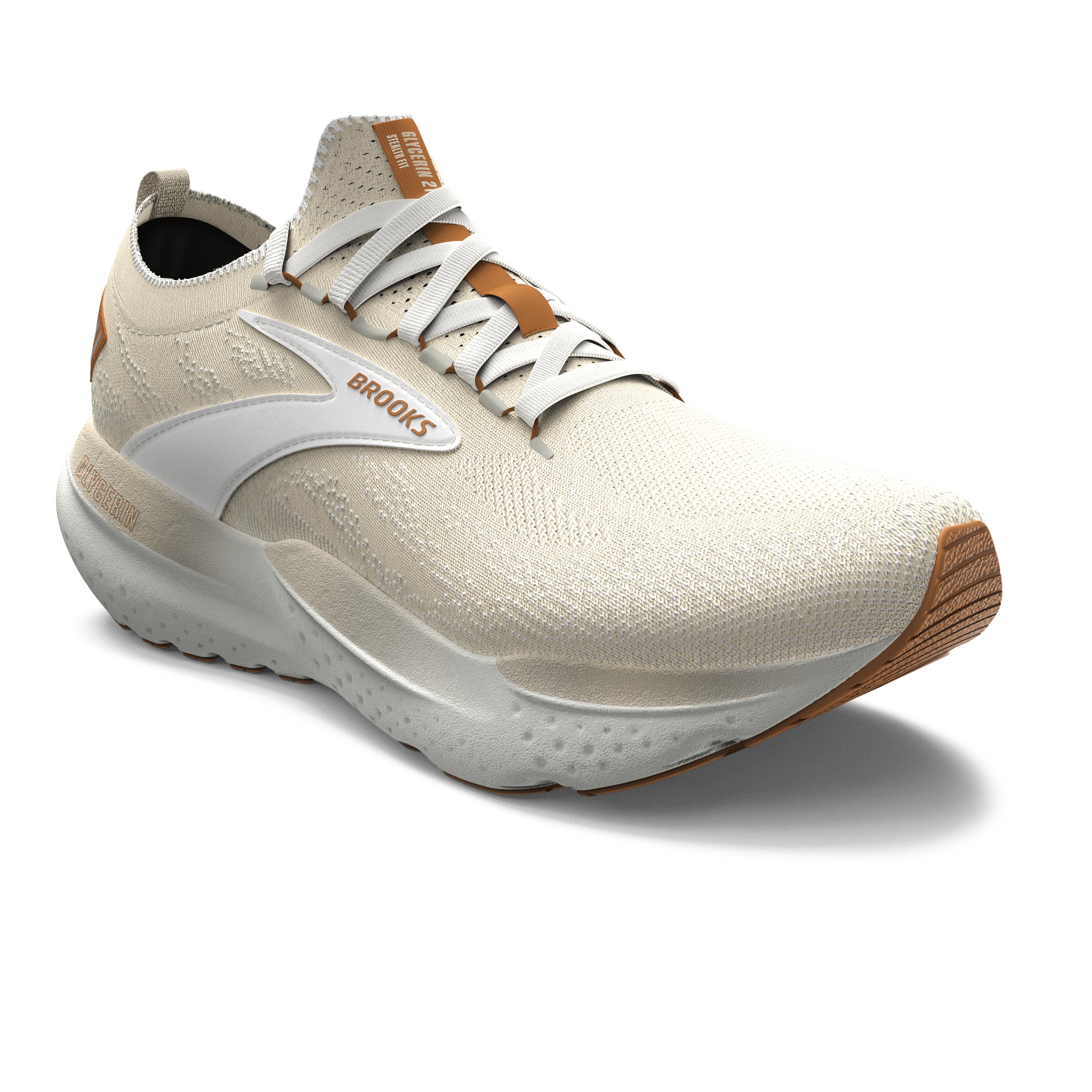 Women's Brooks Running Glycerin StealthFit 21 Road Running Shoe in Marshmallow/Cream/Biscuit