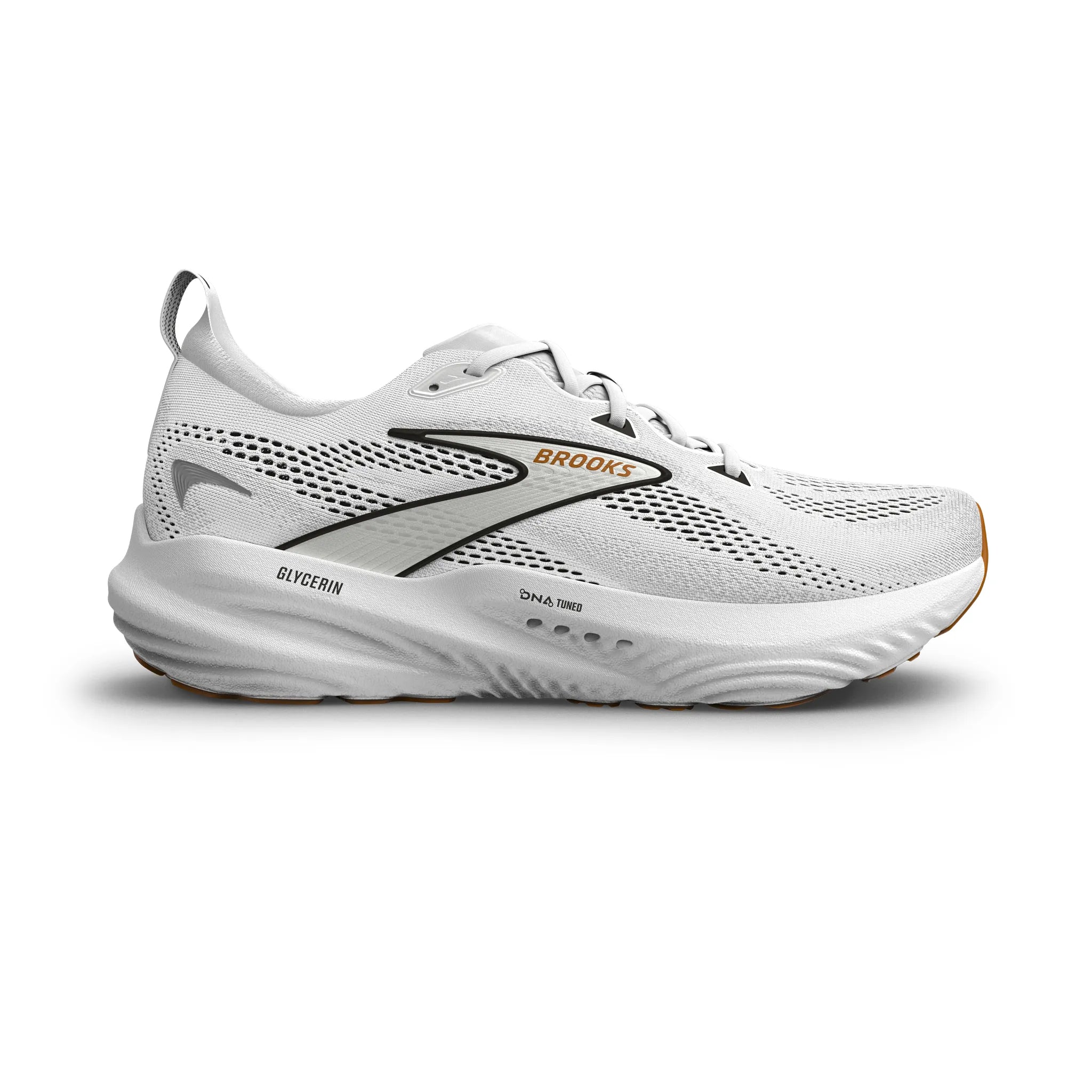 Women's Brooks Glycerin 22 Road Running Shoe in White/Grey/Black