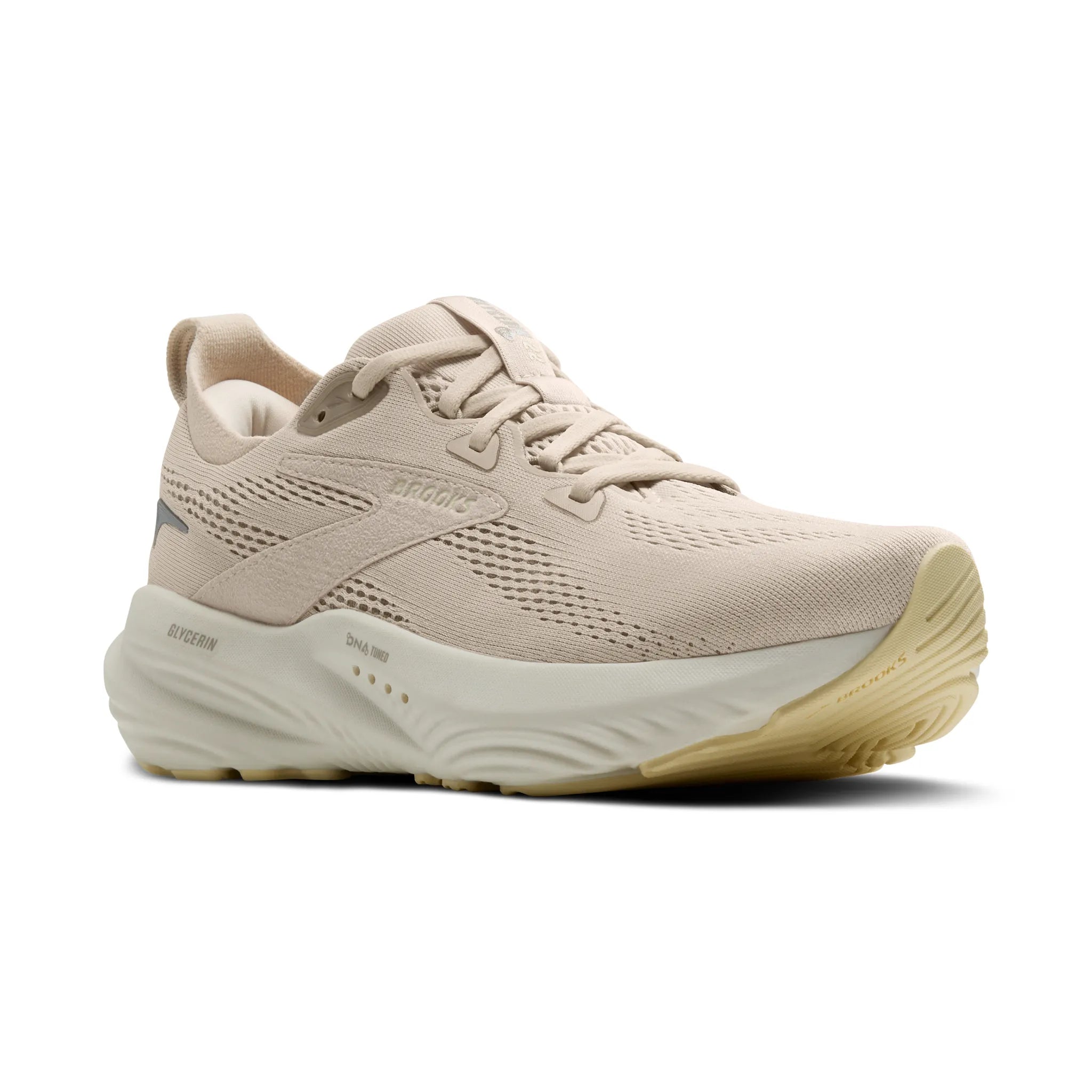 Women's Brooks Glycerin 22 Road Running Shoe in Almond Peach/London Fog/Almond