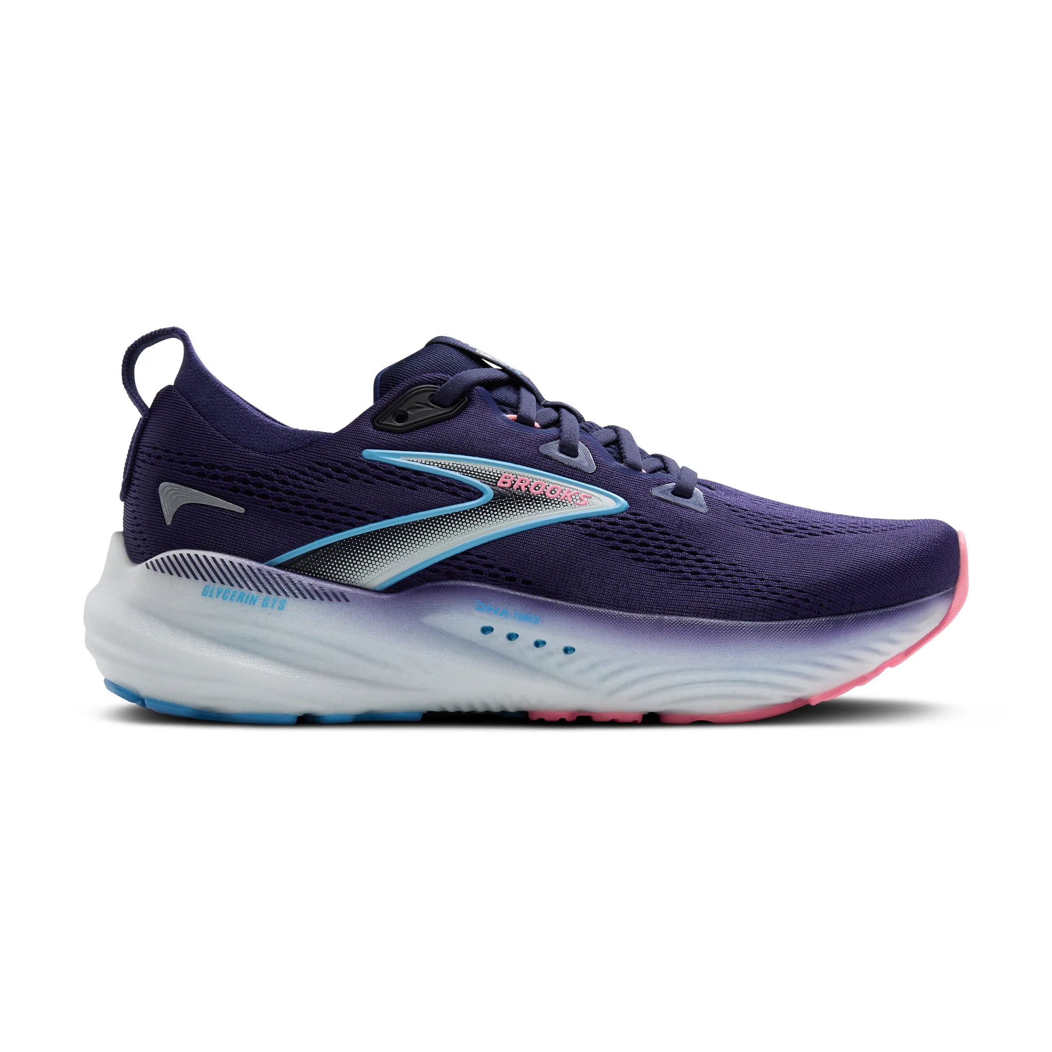 Women's Brooks Glycerin GTS 22 Road Running Shoe in Blue Ribbon/Peacoat/Dianthus