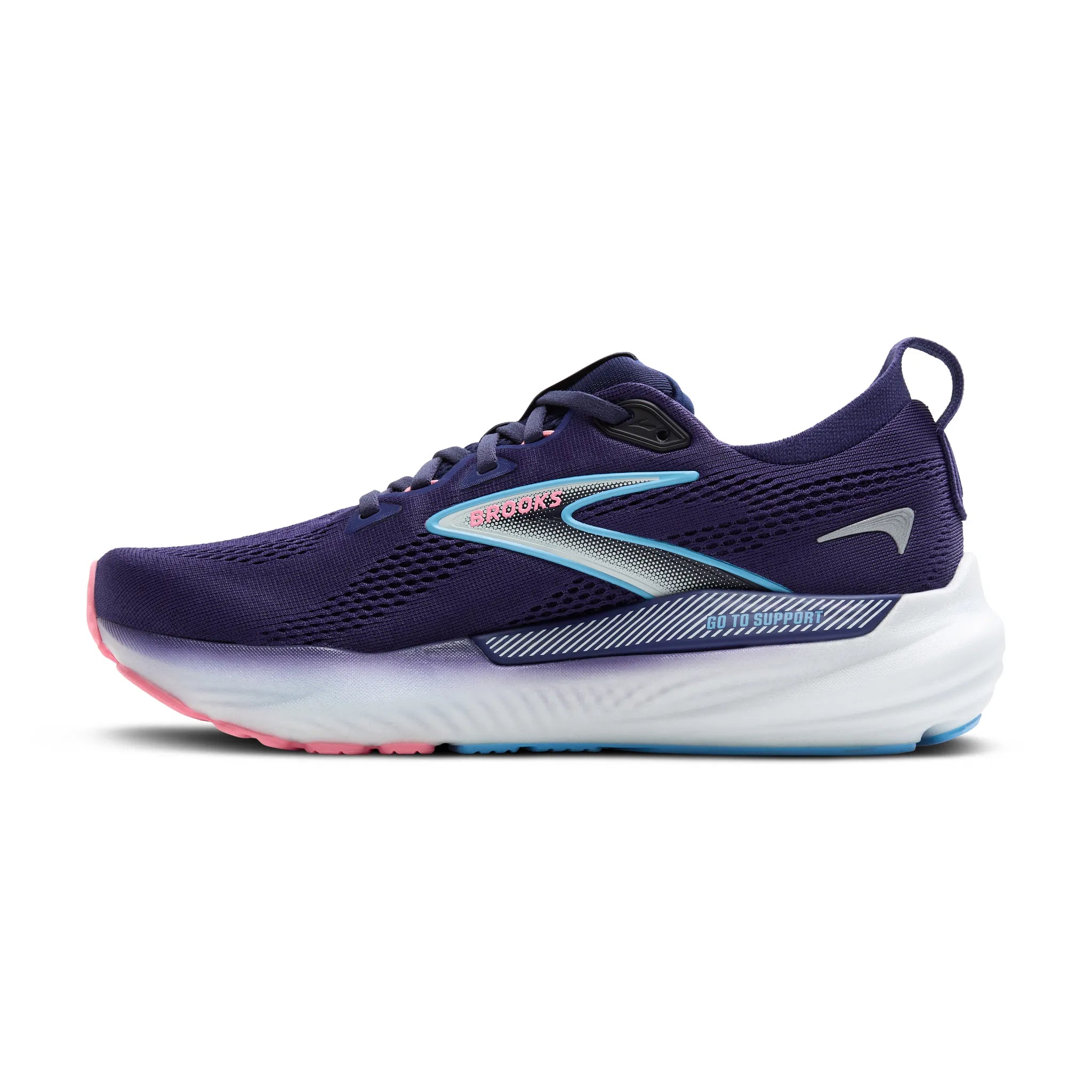 Women's Brooks Glycerin GTS 22 Road Running Shoe in Blue Ribbon/Peacoat/Dianthus