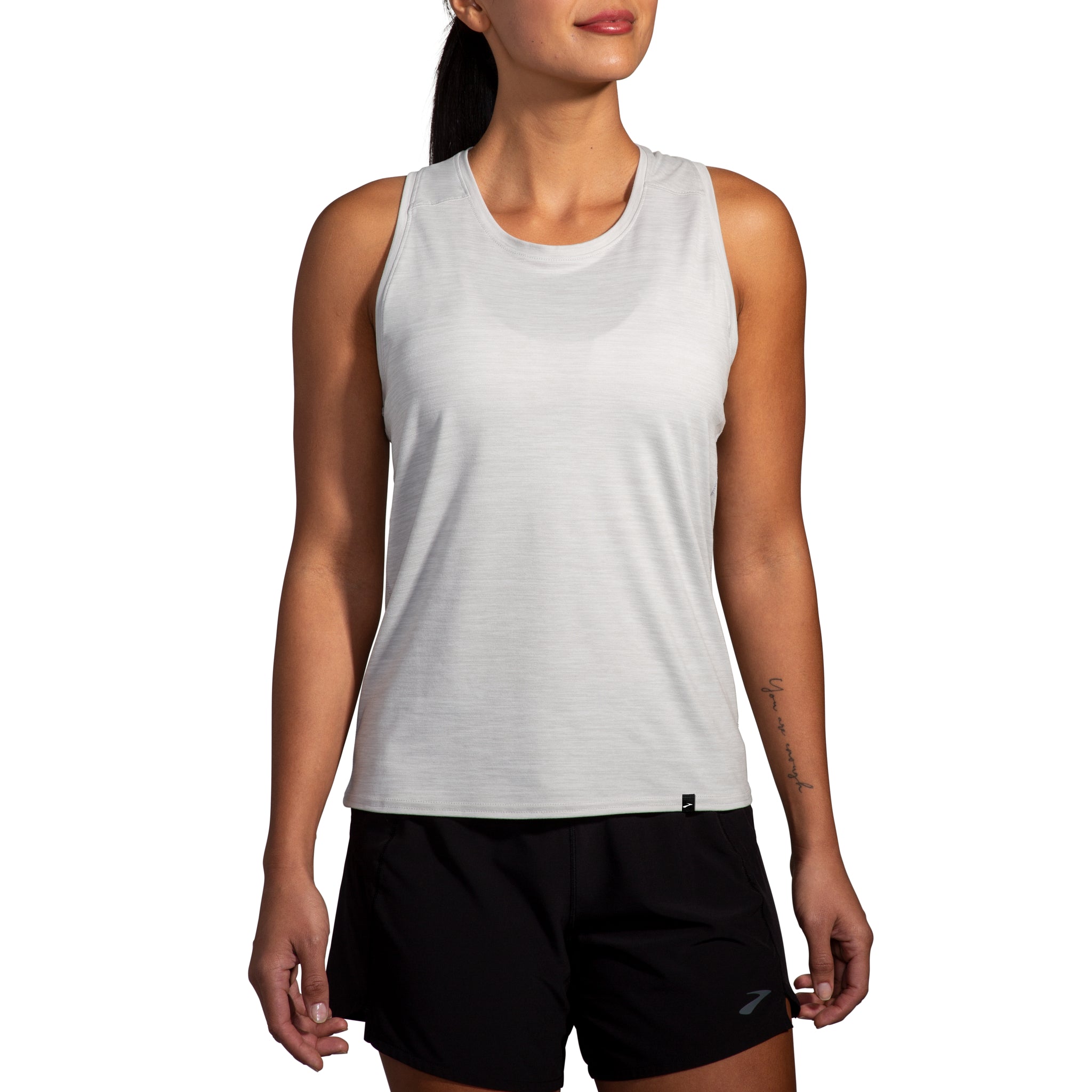 Women's Brooks Luxe Tank in Heather Light Ash