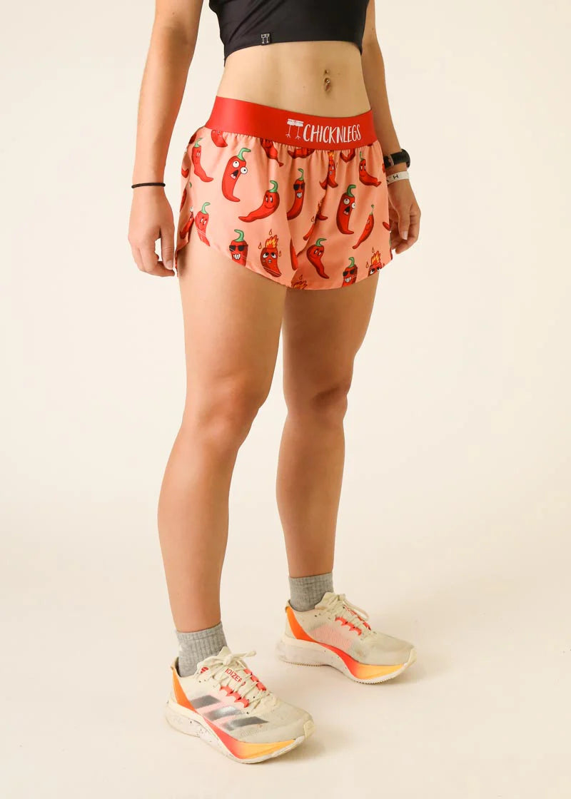 ChicknLegs Women's 1.5" Split Shorts in Chilis Print