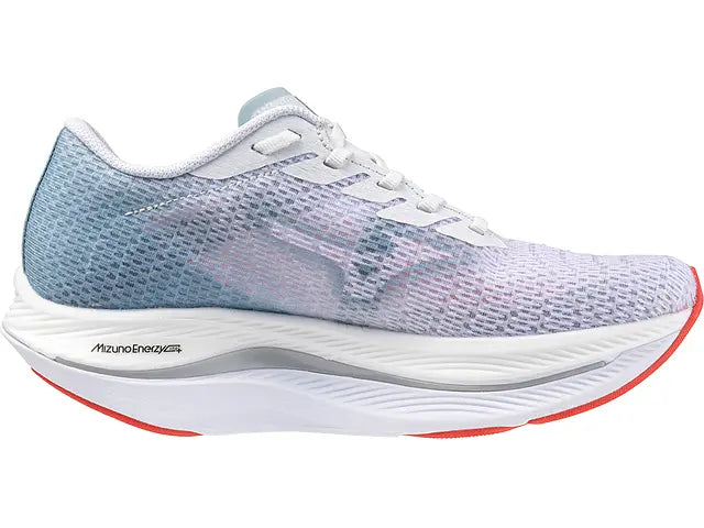 Women's Mizuno Wave Rebellion Flash 2 Running Shoe in White Black