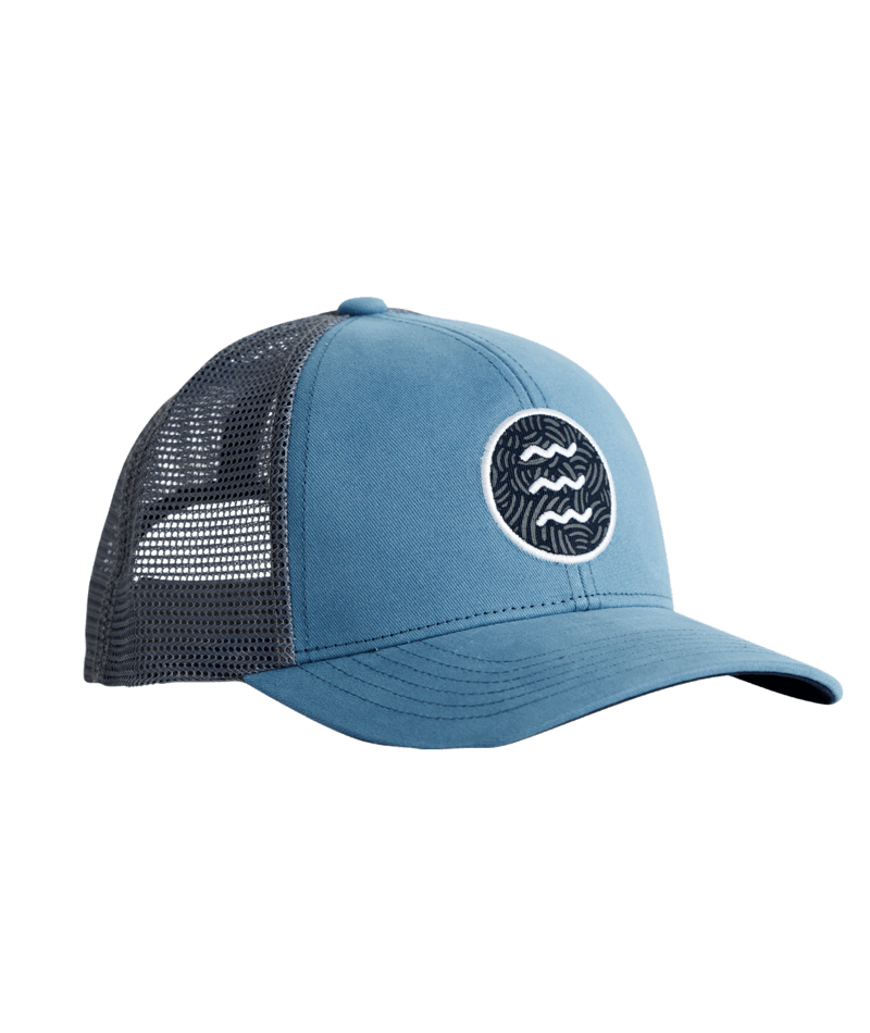 Free Fly Icon Trucker Hat in Blue Fog