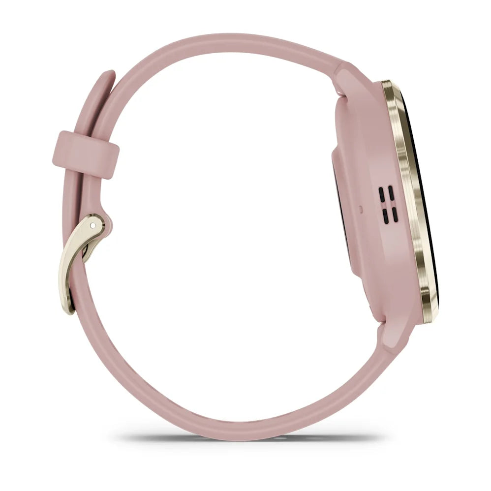 Garmin Venu® 3S Smartwatch, Soft Gold Stainless Steel Bezel with Dust Rose Case and Silicone Band