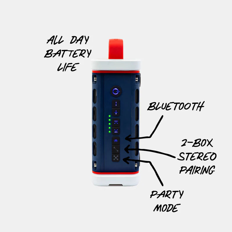 Turtlebox Outdoor Bluetooth Waterproof Ranger Speaker in Americana Blue