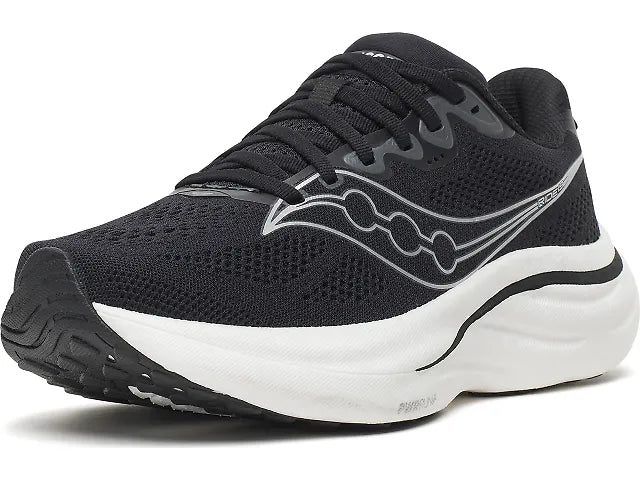 Women's Saucony Ride 19 Running Shoe in Black Silver