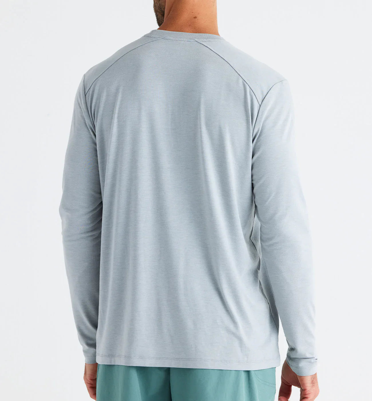 Free Fly Men's Bamboo Shade Long Sleeve in Heather Aspen Grey