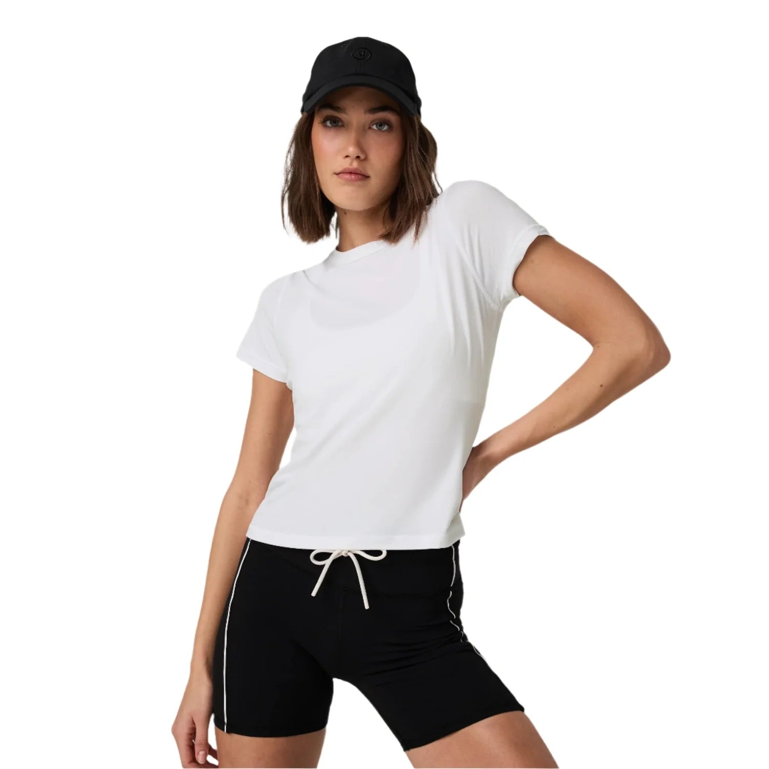vuori Women's Short Sleeve Lux Tee in White